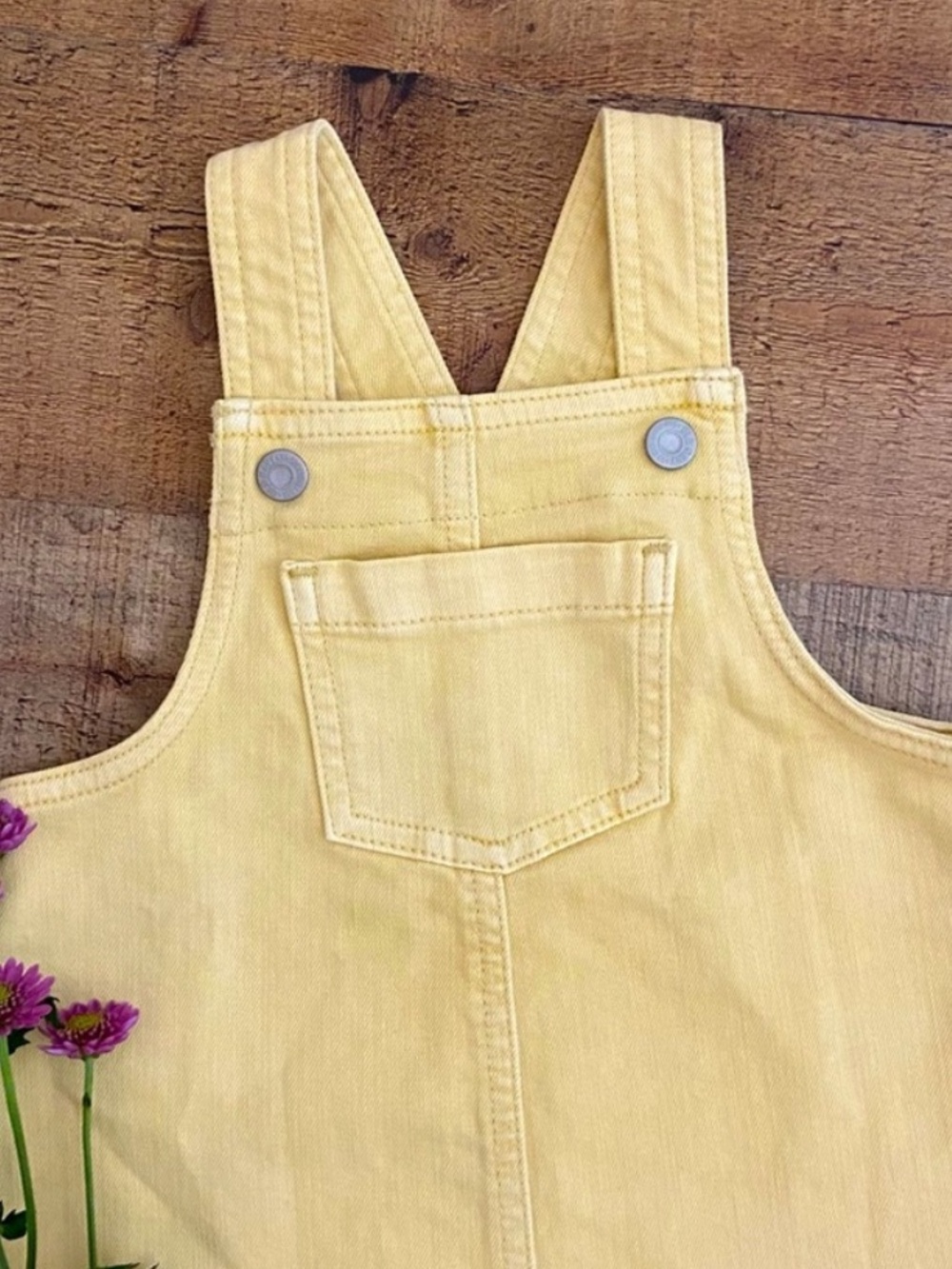 DRESSES (2) Soft Overall Adjustable Denim DRESSES by Old Navy - BLUE + YELLOW - Picture 5 of 15